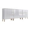 Sideboard Mailand Set 6 Weiß - Weiß Hochglanz/Weiß, MODERN, Holz/Holzwerkstoff (263,5/86/33cm) - MID.YOU