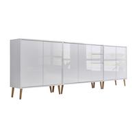 Sideboard Mailand Set 6 Weiß - Weiß Hochglanz/Weiß, MODERN, Holz/Holzwerkstoff (263,5/86/33cm) - MID.YOU