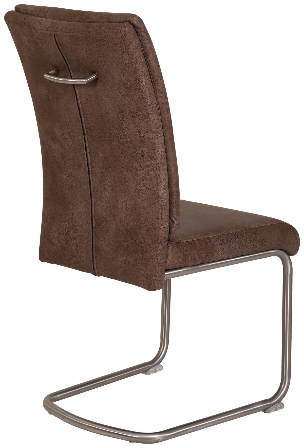 Schwingstuhl Paula S Schlammfarben 4er-Set - Schlammfarben/Edelstahlfarben, MODERN, Textil/Metall (45/102/65cm) - MID.YOU