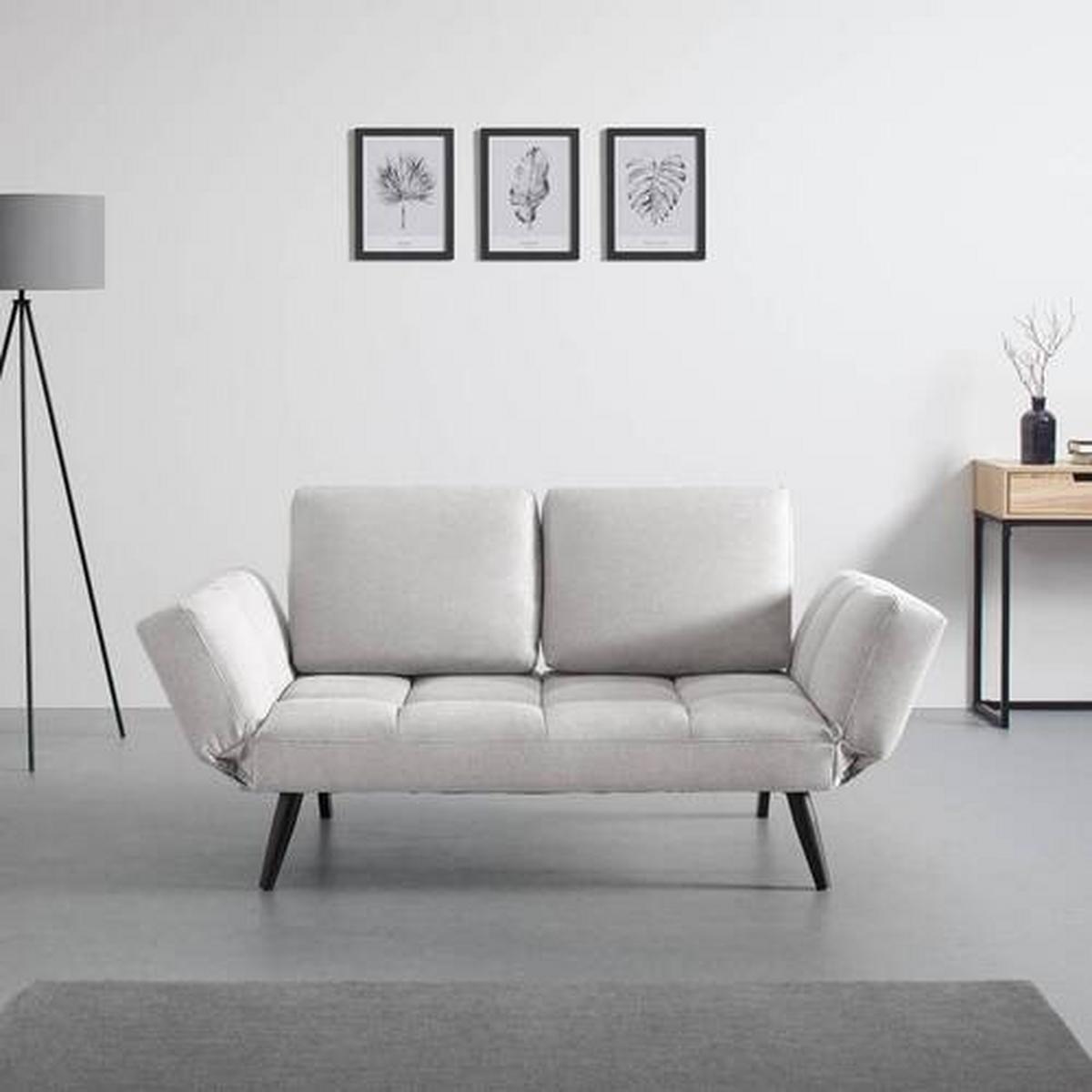 Zofa Aurelia, Naravne Barve, Ležišče - črna/naravne barve, Moderno, kovina/tekstil (191/73/78cm) - Bessagi Home