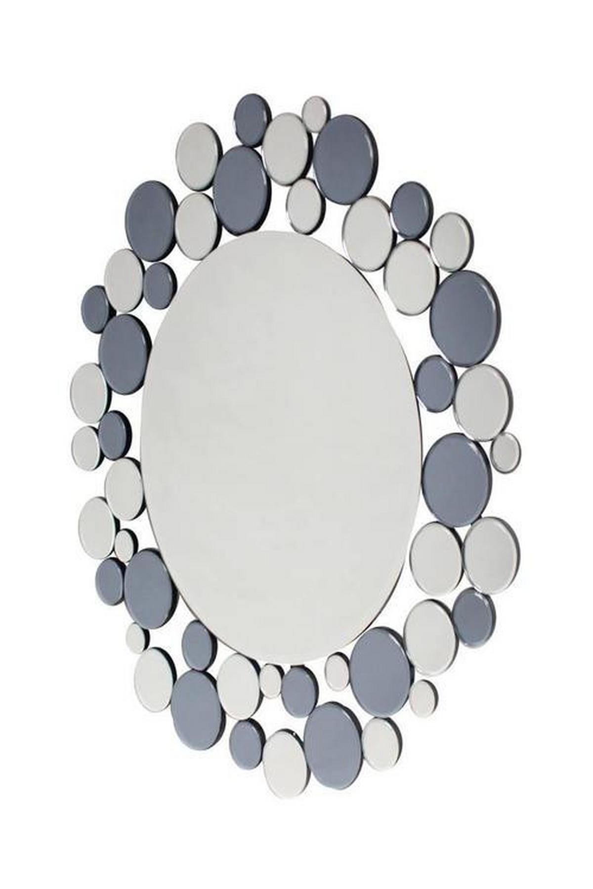 WANDSPIEGEL ZAMHY-GRY - Silberfarben/Grau, Basics, Glas/Metall (80/80/5cm) - Kayoom