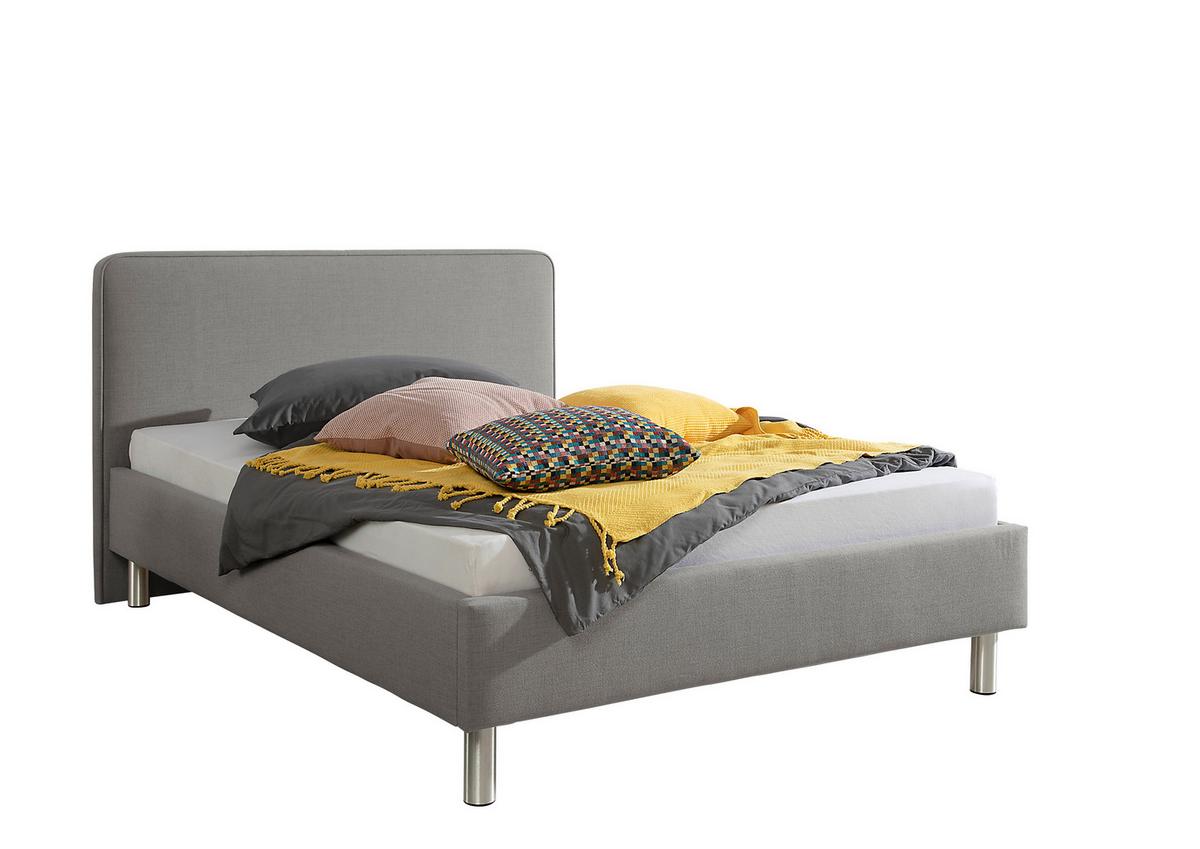 Polsterbett Jone Grau ca. 140x200 cm - Alufarben/Grau, MODERN, Textil/Metall (140/200cm) - Livetastic