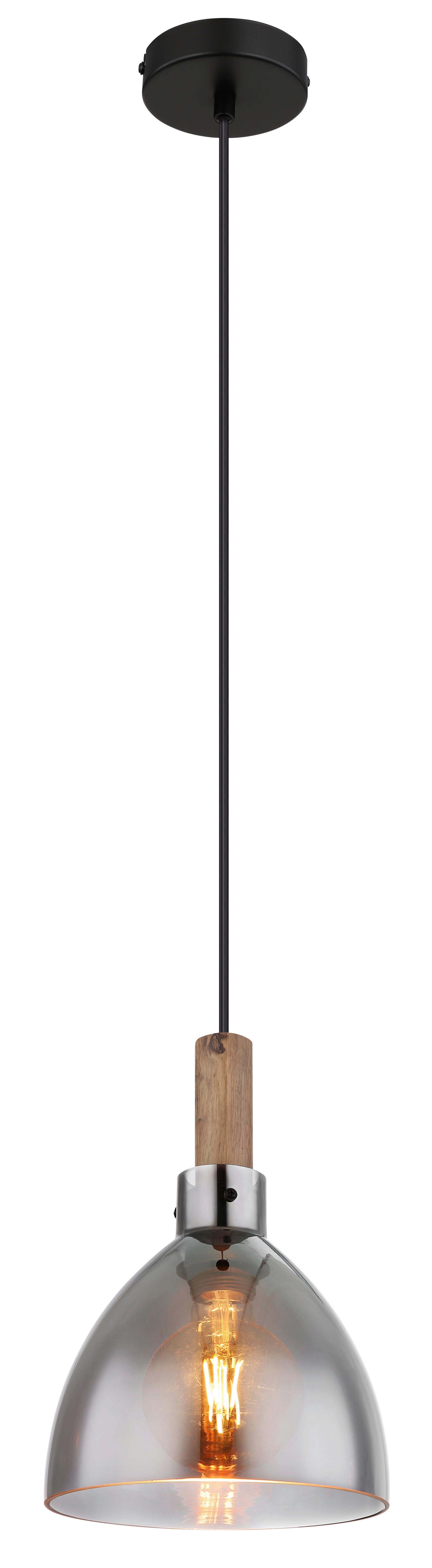 Viseča Svetilka 15550h Mattea - črna, Design, kovina/steklo (20/120cm) - Globo