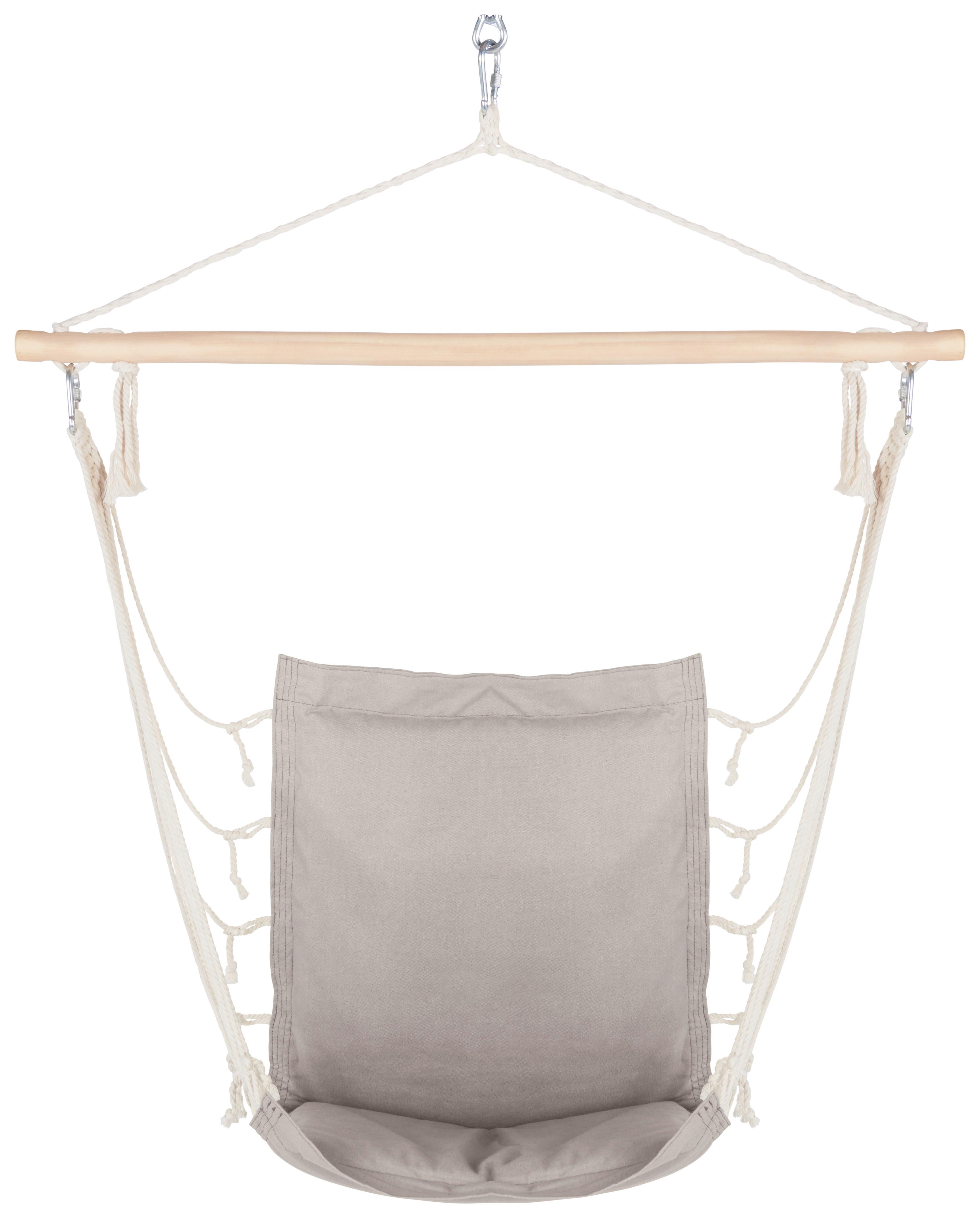 Hängesessel Relax in Grau - Naturfarben/Grau, Holz/Textil (100/47cm) - Modern Living