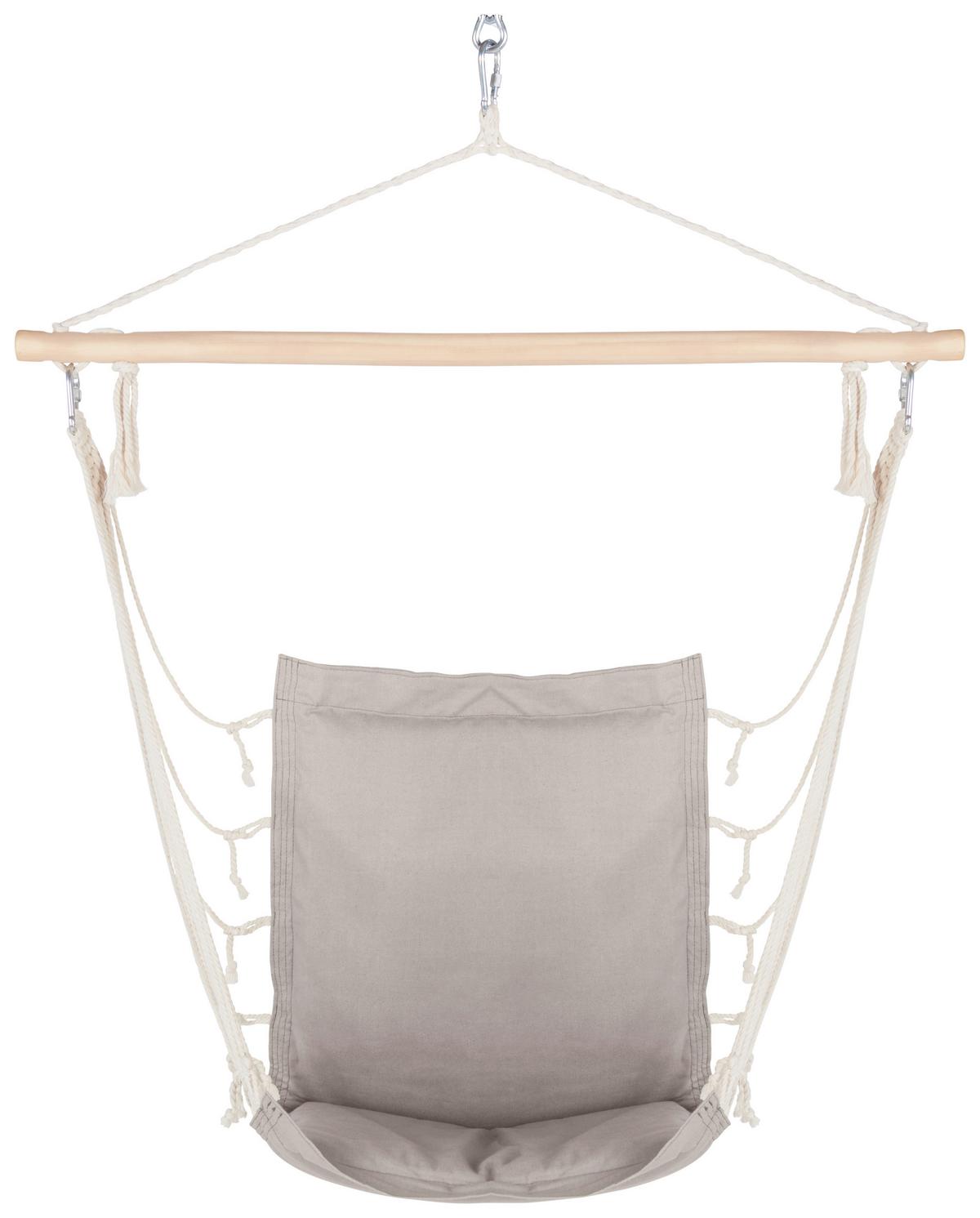 Függőfotel Relax - natúr/szürke, textil/fa (100/47cm) - Modern Living