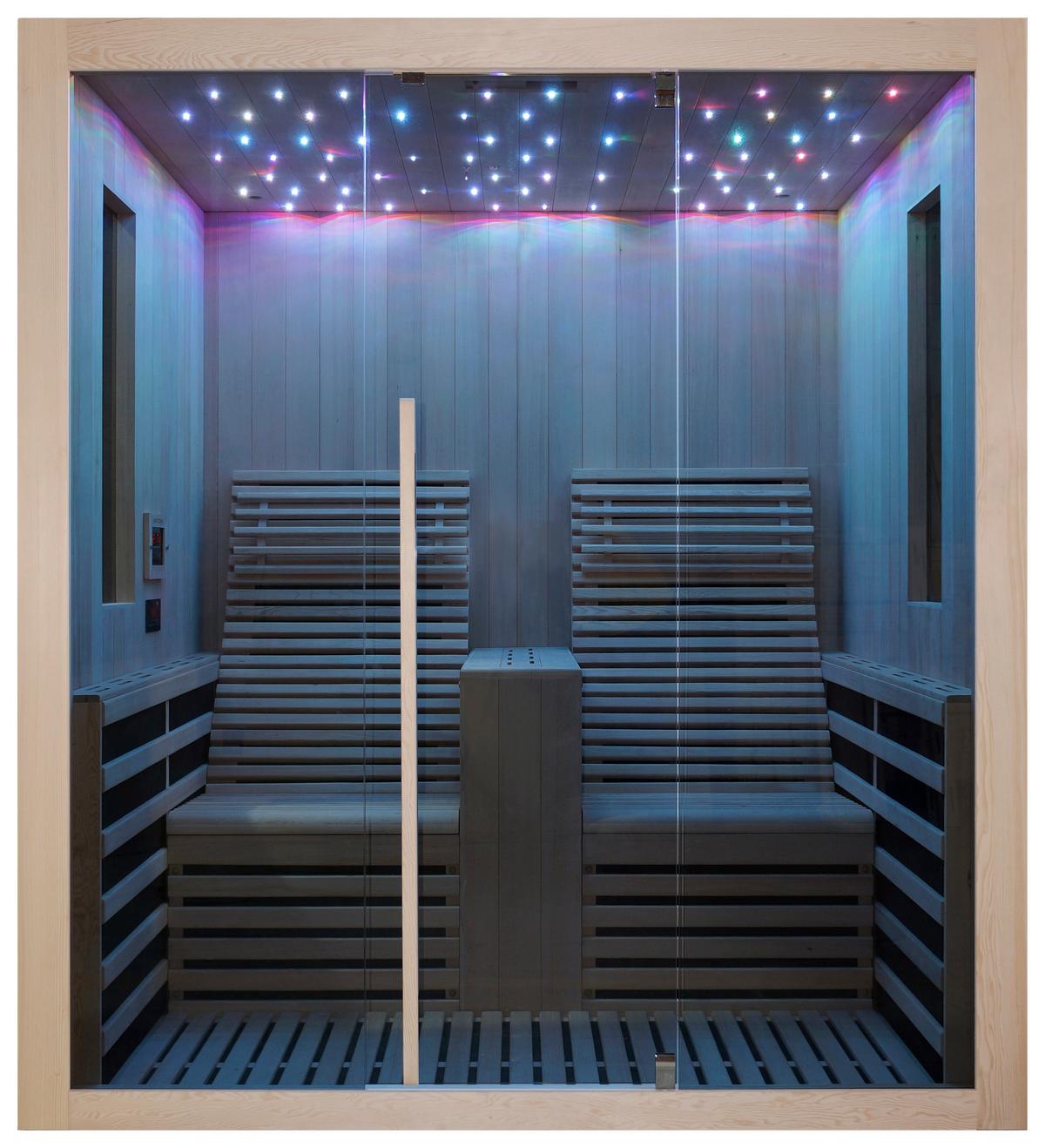 Infrarotkabine Carbon 2 in Braun ca. 180x195x150cm - Naturfarben, Basics (180/195/150cm) - Sanotechnik