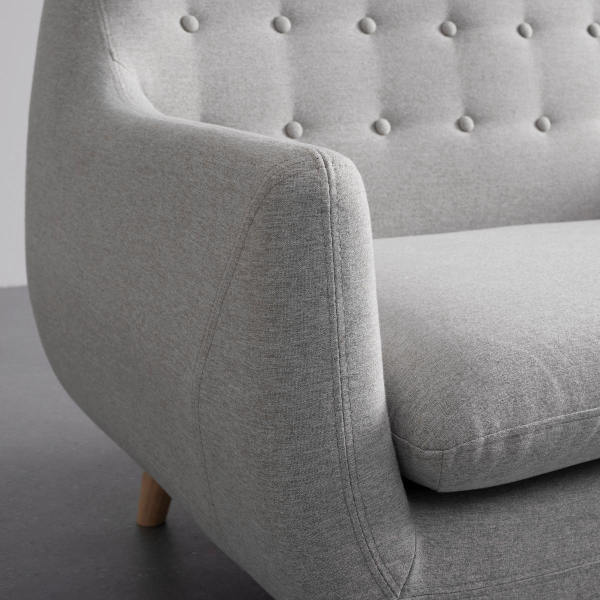 Sofa Dilly Hellgrau Leinenoptik - Hellgrau, MODERN, Holz/Textil (130/85/78cm) - Bessagi Home