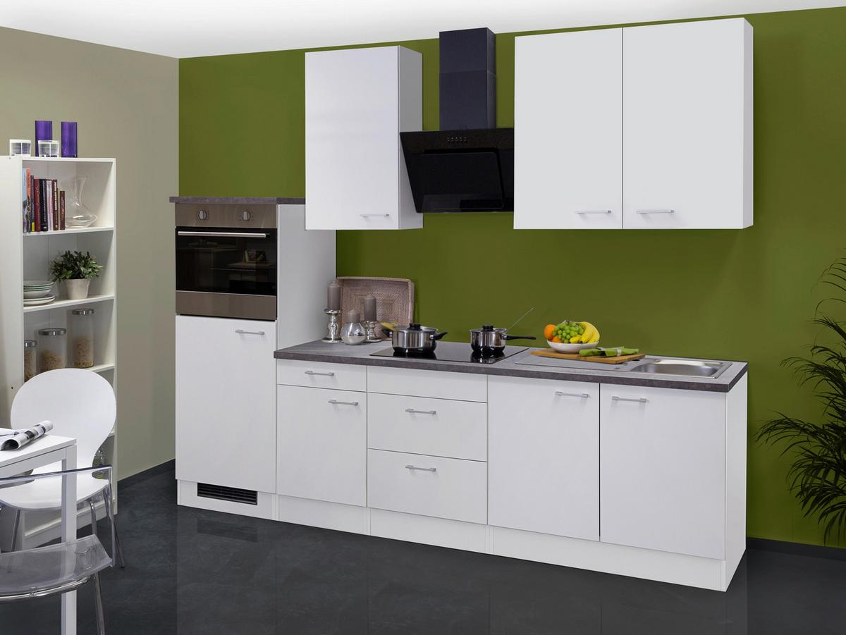 Blok Kuhinja S Aparatima Lucca 270 Cm - sivo-smeđa/bijela, Konvencionalno, drvni materijal/plastika (270cm) - MID.YOU