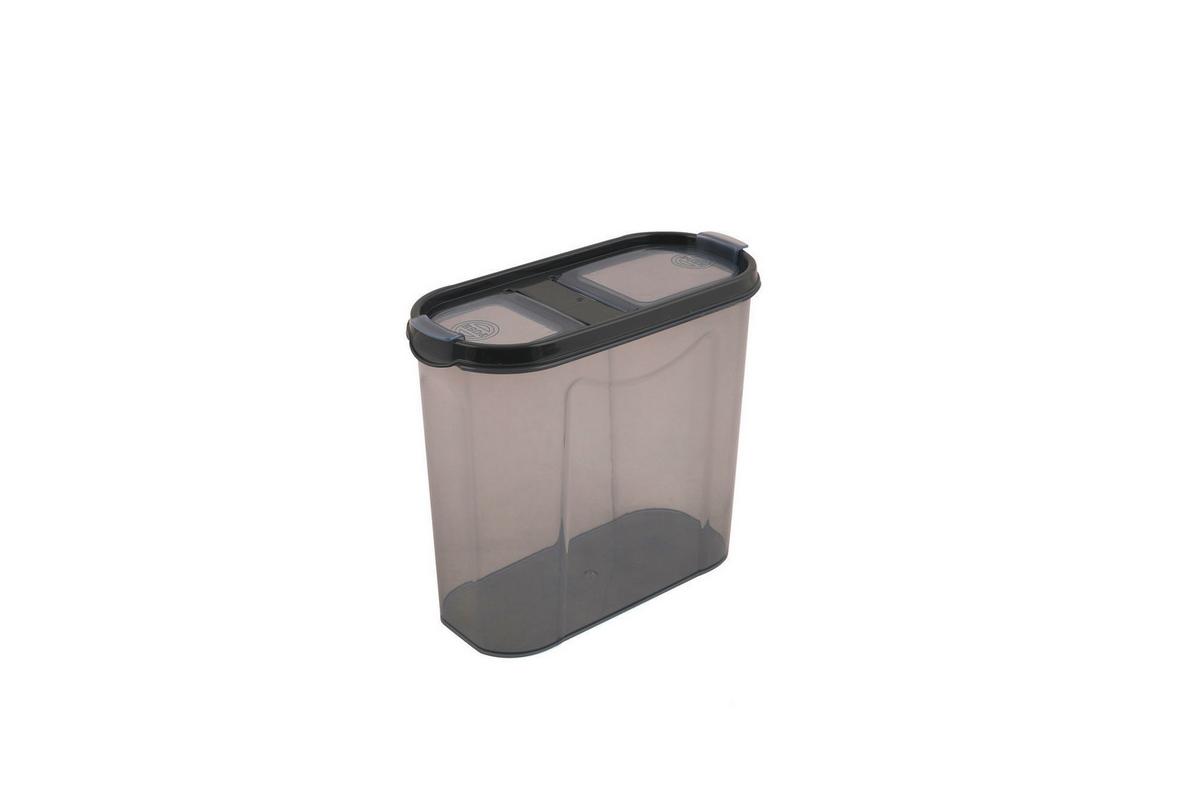 ZESTAW POJEMNIKÓW KUCHENNYCH DSY4X - antracytowy, Basics, tworzywo sztuczne (19/24/9cm)