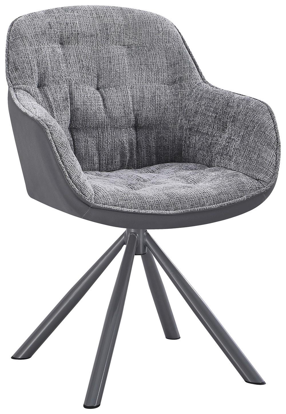Armlehnstuhl Eileen Grau - Grau, MODERN, Textil/Metall (62/85/61cm) - Mömax