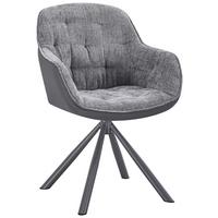 Armlehnstuhl Eileen Grau - Grau, MODERN, Textil/Metall (62/85/61cm) - Mömax