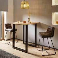 STÓŁ BAROWY FINN - kolor akacjowy/czarny, Modern, metal/drewno (120/80/105cm) - Bessagi Home