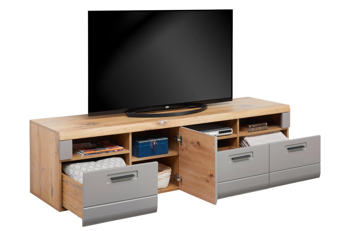 Tv-element Auris, Barva Hrasta, Siva - siva, Moderno, umetna masa/leseni material (190/49,5/49,6cm) - Mömax