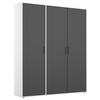 DULAP  USI ROTATIVE VOYAGER - alb/gri, Modern, material pe bază de lemn (140/194/53cm) - Modern Living