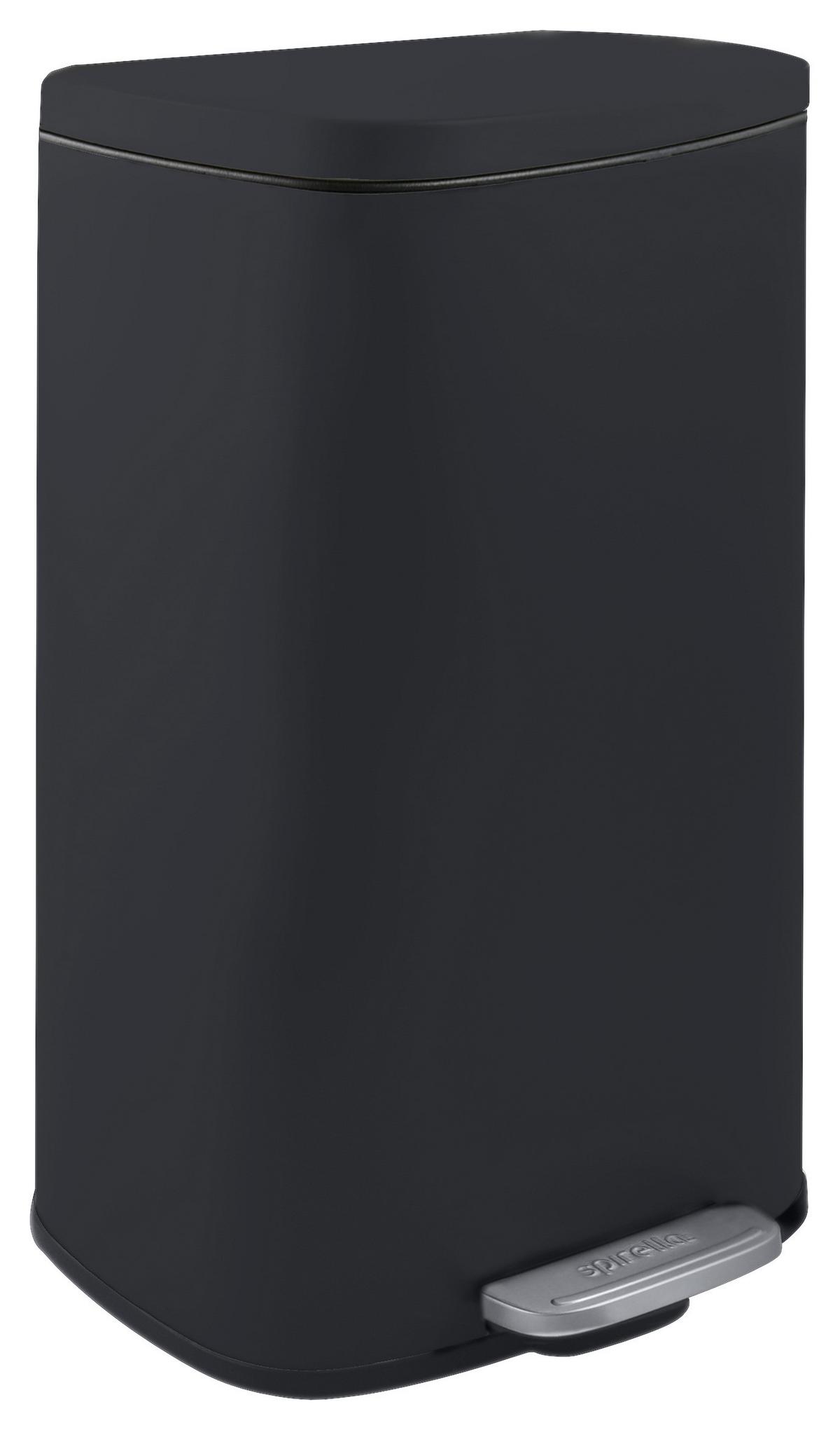 Treteimer Akira Matt-Black - Schwarz, Basics, Kunststoff/Metall (34,3/23,5/62,9cm) - Spirella