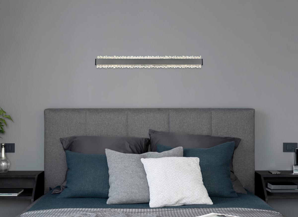 Led Zidna Svjetiljka Stalagmita - siva/prozirno, Design, metal/plastika (70,5/8/4cm) - Globo