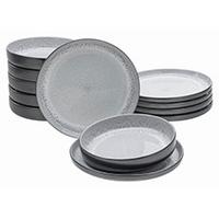 Tafelservice Nordic Fjord Hellgrau, 12-teilig - Hellgrau, Trend, Keramik - Creatable