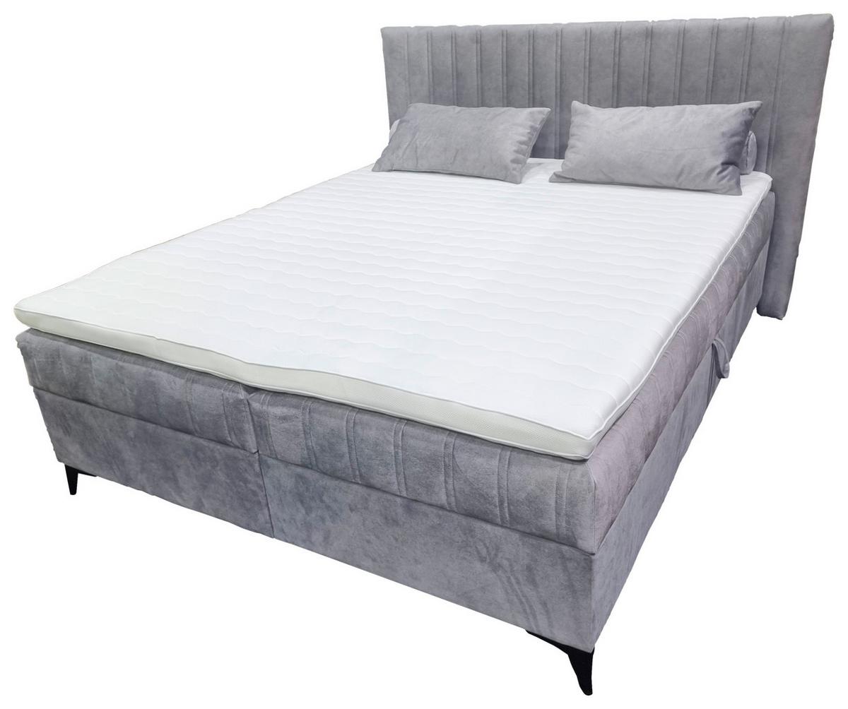Boxspring Ágy Rapid 160 - szürke, Modern, faalapú anyag/textil (160/200cm)