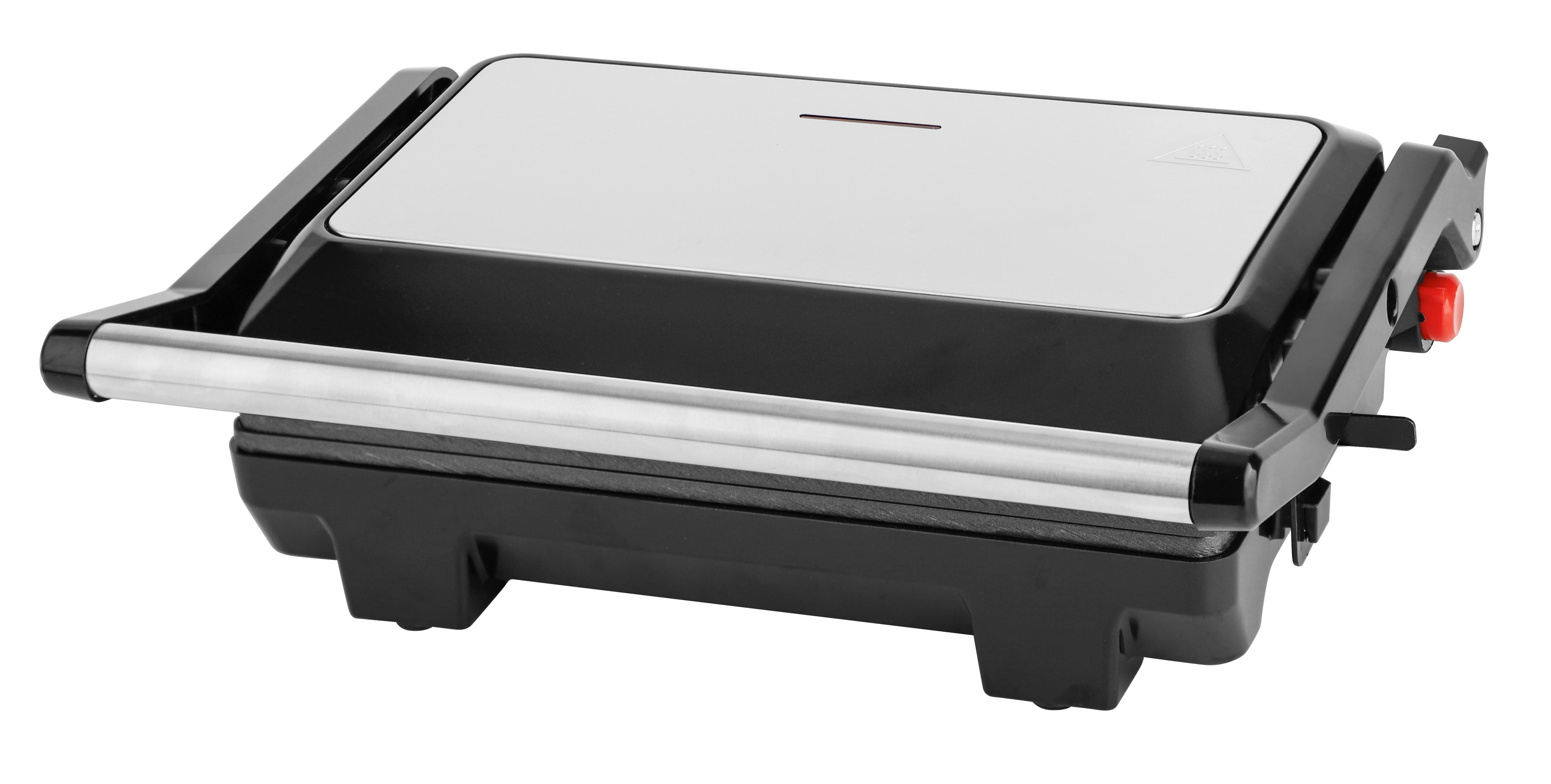 Kontaktgrill Fred in Schwarz max. 750Watt - Schwarz, KONVENTIONELL, Metall (27,9/21,8/8,6cm) - Mömax