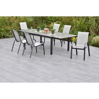 Vrtni Set Amalfi, 7-Delni, Aluminij - siva/barve grafita, Moderno, kovina/tekstil - Gardenson