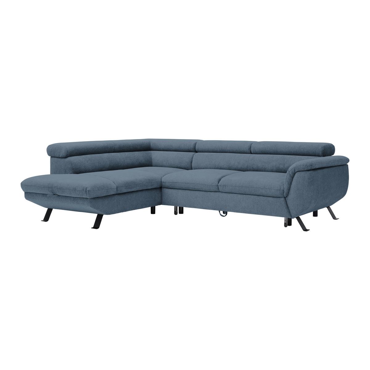 Ecksofa Raven Royalblau - Royalblau/Schwarz, MODERN, Textil/Metall (198/257cm) - Mömax