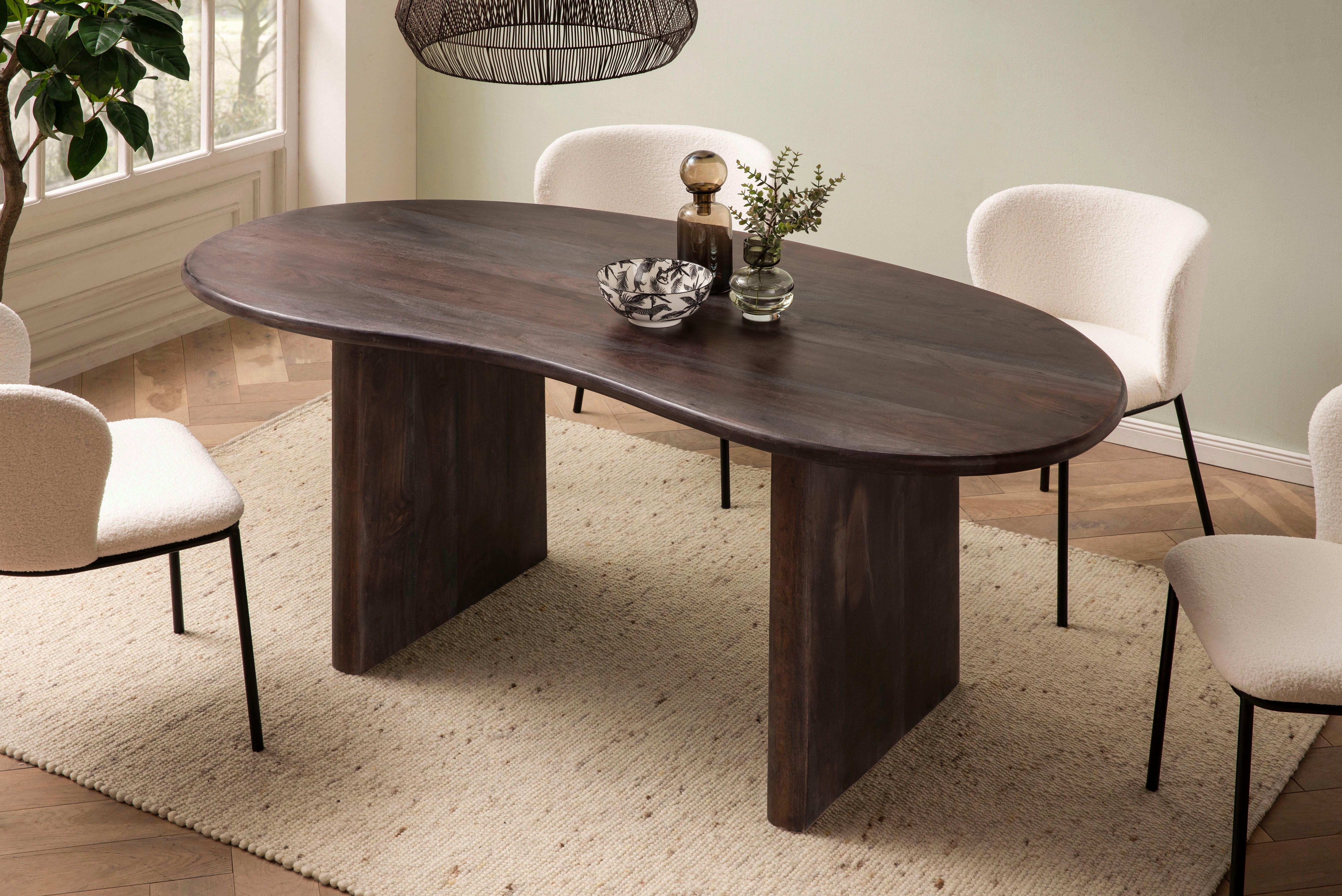 Jedilna Miza Akazie, Pravi Les, 180x90cm - temno rjava, Design, les (180/90/75cm) - MID.YOU