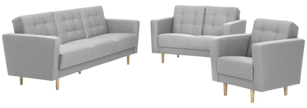Polstersessel Jasmin Hellgrau Flachgewebe - Eschefarben/Hellgrau, MODERN, Holz/Textil (75/81/83cm) - Max Winzer
