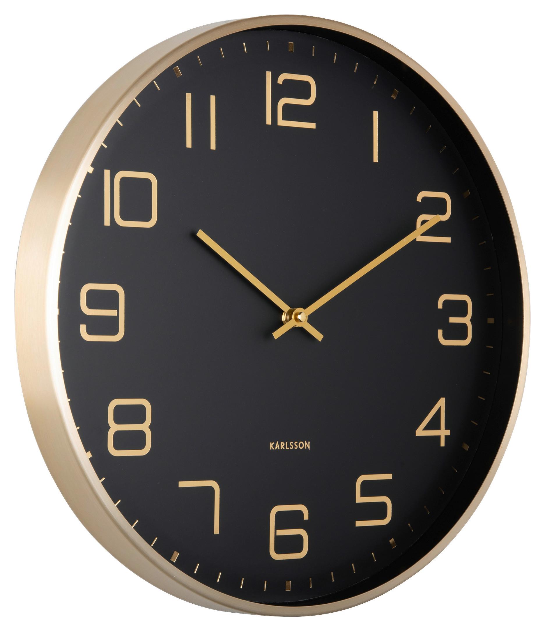 ZEGAR ŚCIENNY KA5973BK - czarny/kolor złoty, Basics, metal (40/40/4,2cm) - Karlsson