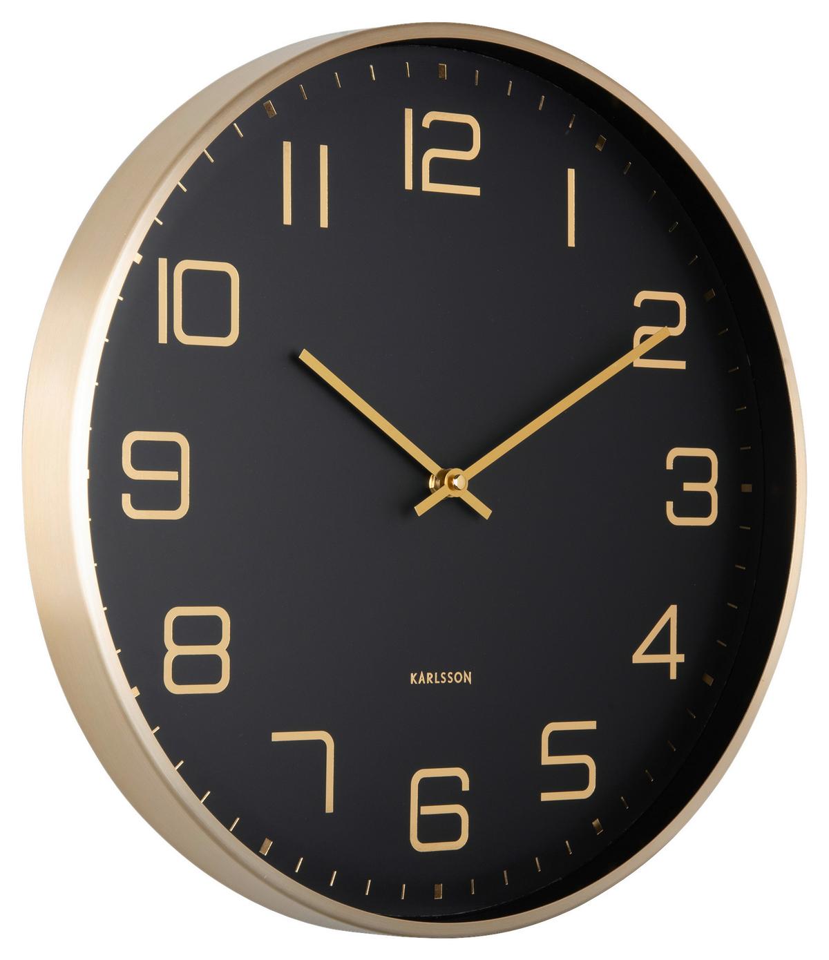 ZEGAR ŚCIENNY KA5973BK - czarny/kolor złoty, Basics, metal (40/40/4,2cm) - Karlsson