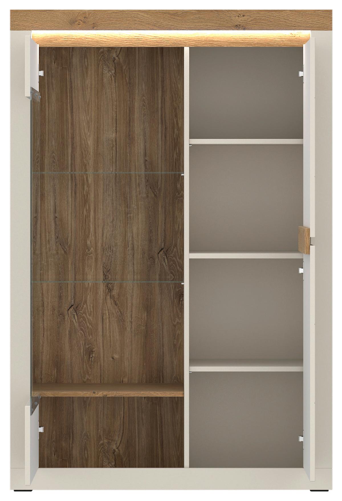 Vitrina Naxxar - kašmir/boje hrasta, Trend, staklo/drvni materijal (104,2/156,3/39,6cm) - Modern Living