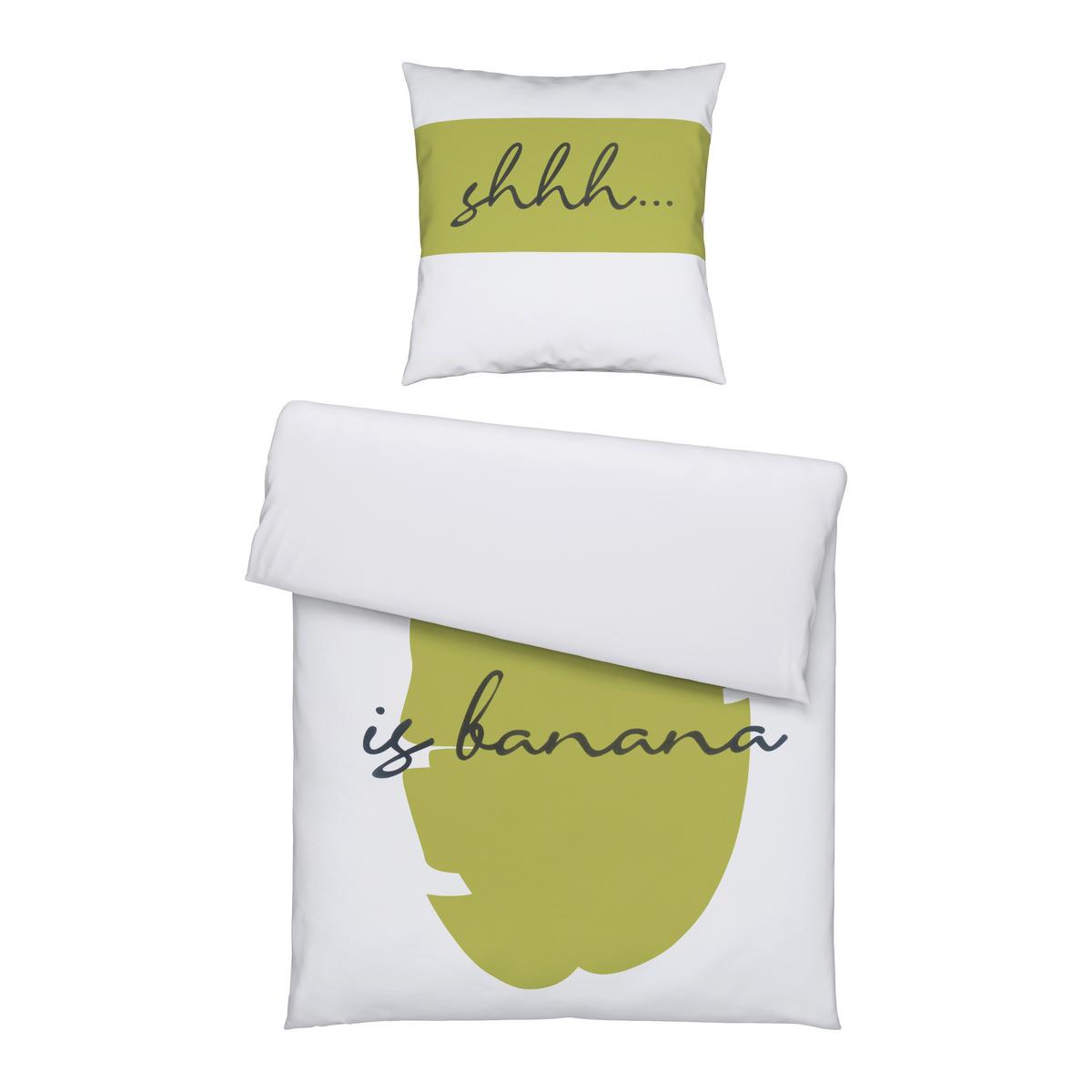 Ágyneműhuzat-garnitúra Kétodalas Oliveio - fehér/zöld, Lifestyle, textil (140/200cm) - Bessagi Home