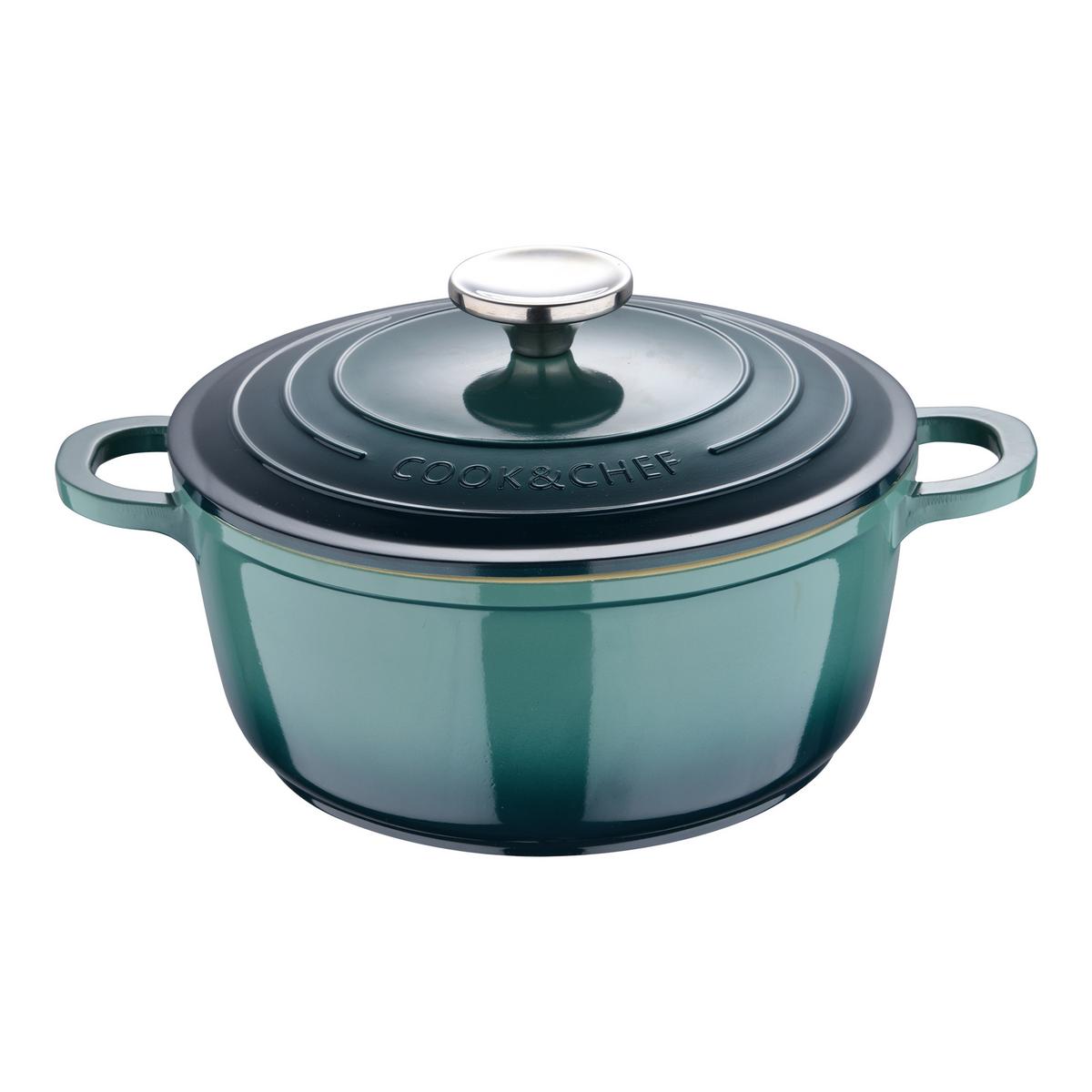 Bratentopf Elisa M Grün ca. 4,4 l - Grün, Konventionell, Metall (24/11cm) - Modern Living