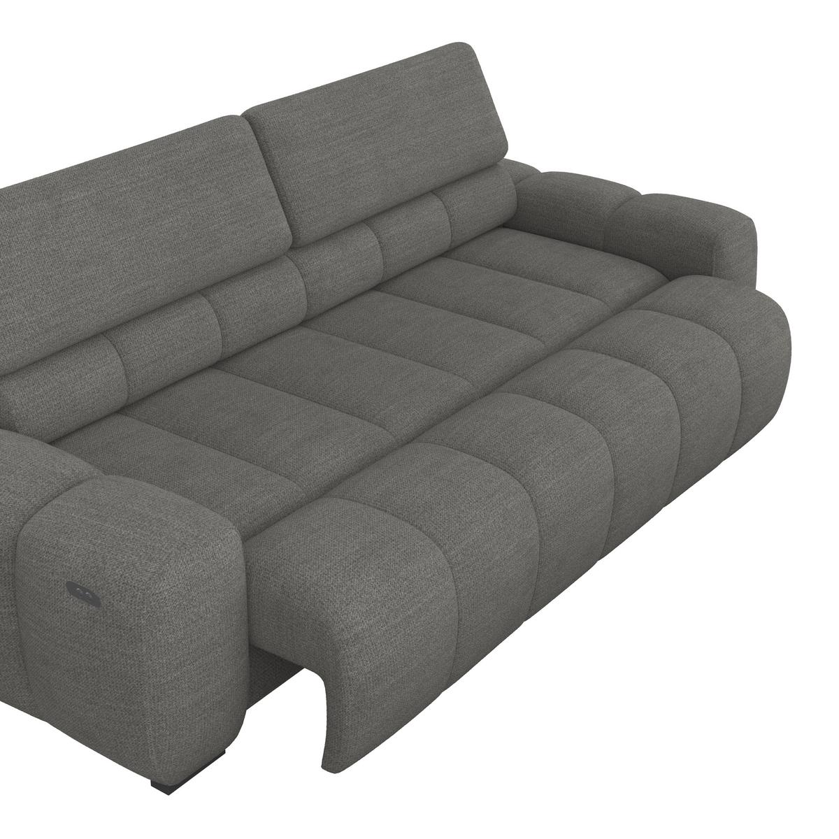 Velika Sofa Bull - crna/antracit, Trend, tekstil/plastika (248/77-97/108cm) - Luca Bessoni
