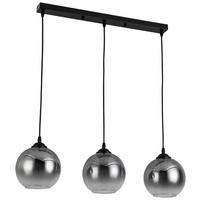 Lampă suspendată Giova - culoare crom/negru, Modern, sticlă/metal (78/18/120cm) - Premium Living