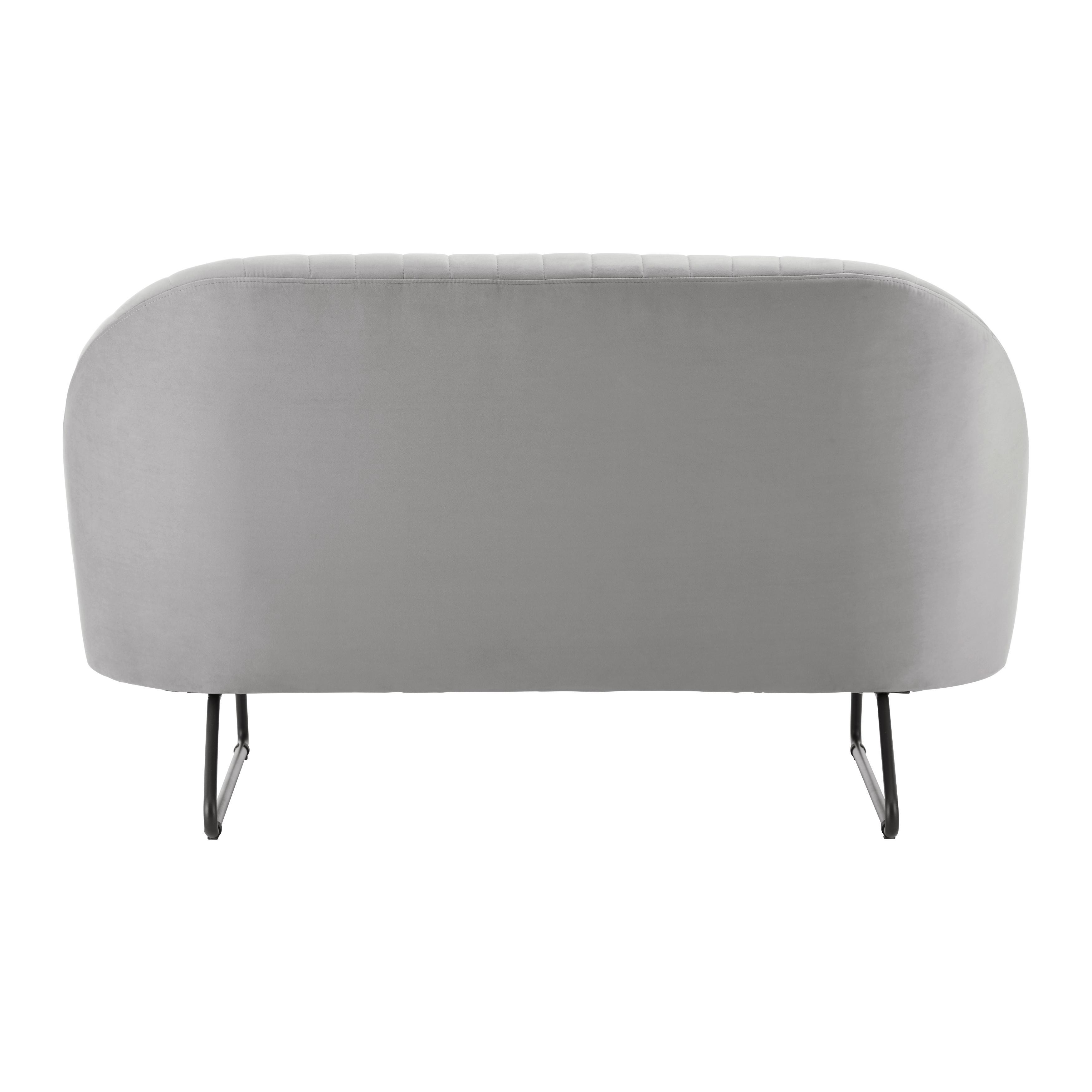TWEEZITSSOFA LUIGI - Lichtgrijs/Zwart, Modern, Hout/Textiel (146/85/82cm) - Bessagi Home