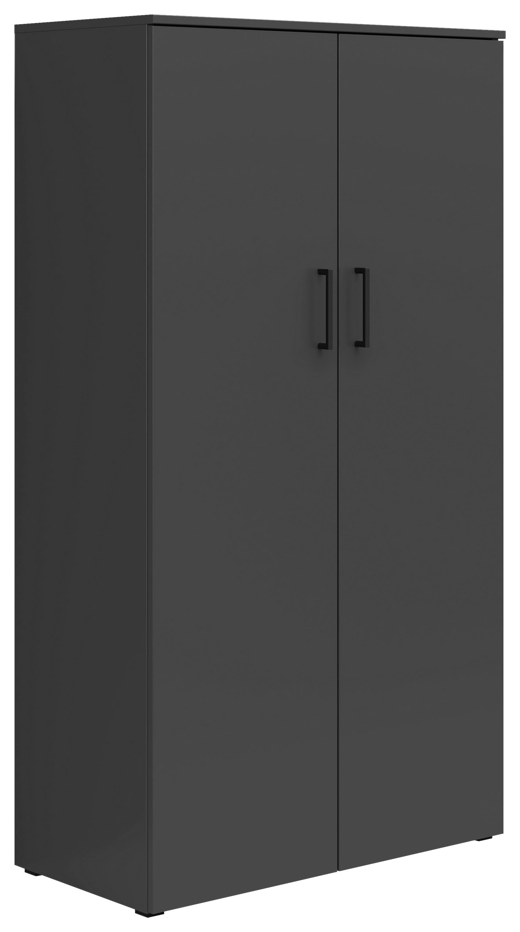 Schrank Multistauraum Graphitfarben - Graphitfarben/Schwarz, MODERN, Holzwerkstoff/Kunststoff (80/147/40cm) - Mömax