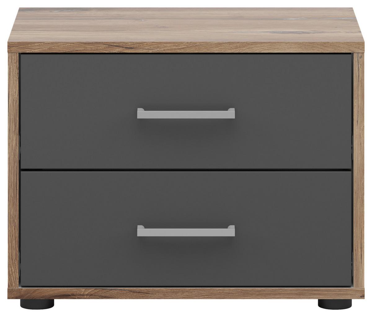 NOPTIERA SMART 2 - culoare lemn stejar/antracit, Basics, material pe bază de lemn (50/38/35cm)