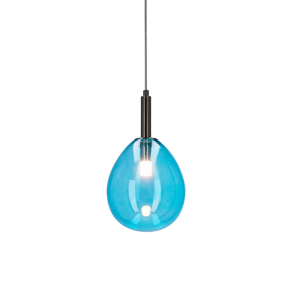Led Viseća Svjetiljka Lukka - boje kroma/svijetlo plava, Design, staklo/metal (18/18/115cm)