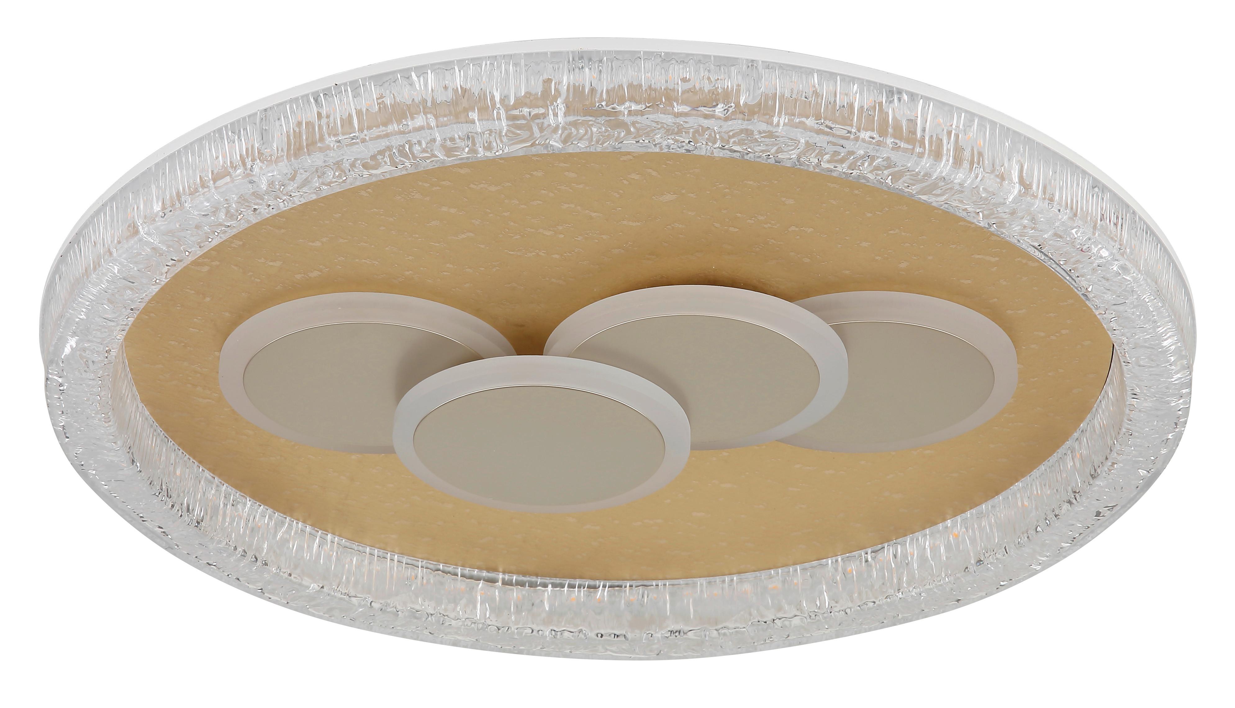 Led-deckenleuchte 48476-40r Loraine - Klar/Weiss, Design, Kunststoff/Metall (49,5/7cm) - Globo