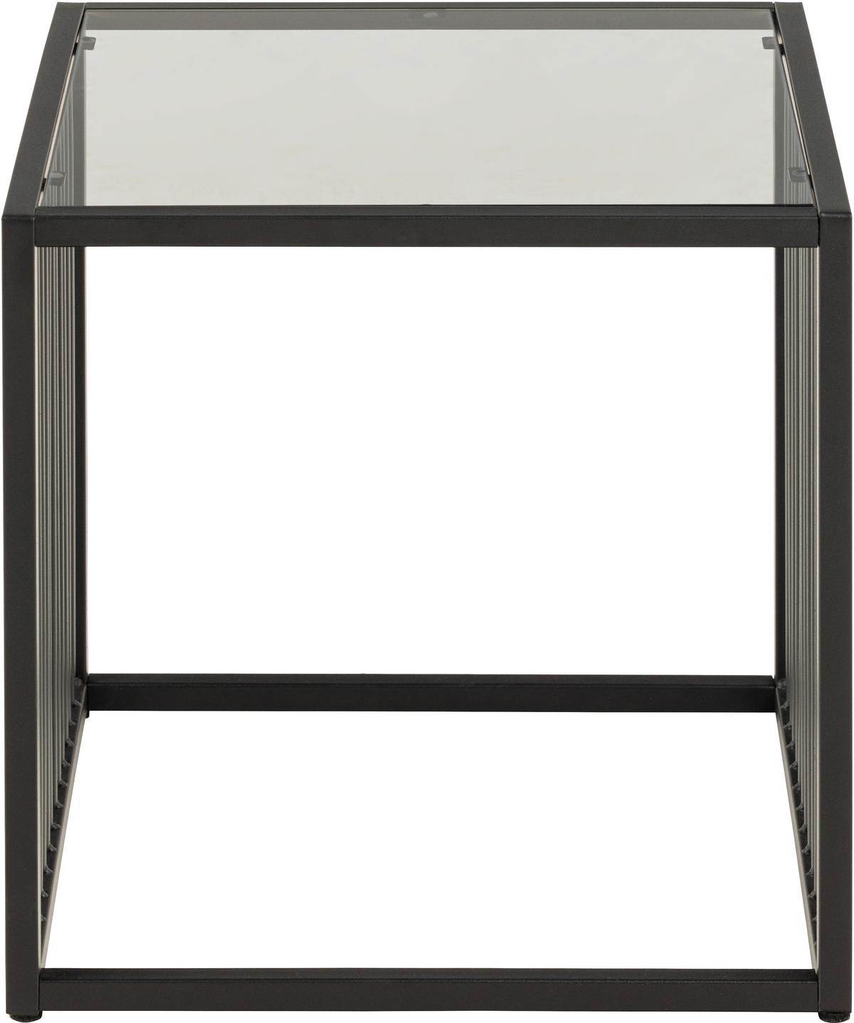STOLIK BOCZNY STRINGTON - czarny, Design, metal/szkło (40/40/40cm) - MID.YOU