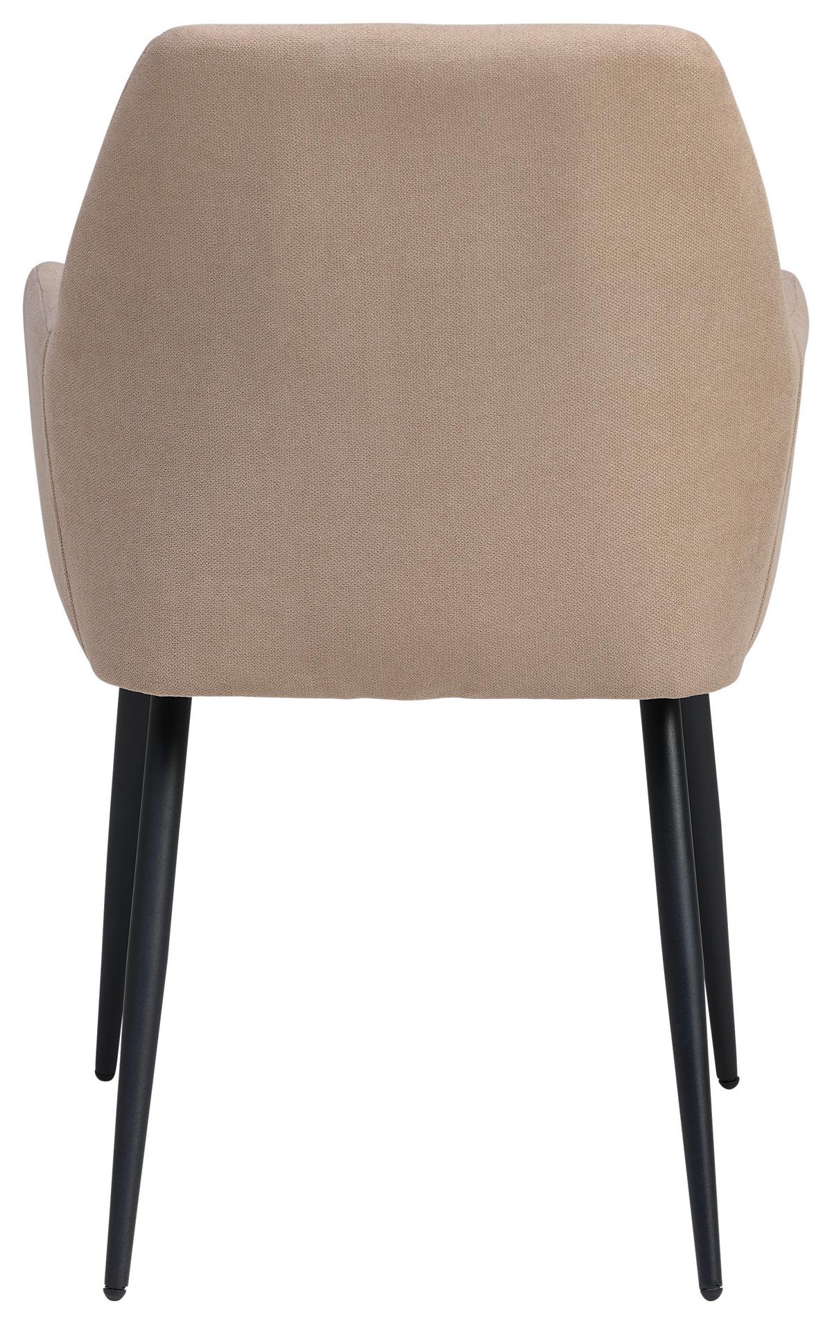 KRZESŁO Z PODŁOKIETNIKAMI ADELINA - czarny/cappuccino, Lifestyle, metal/tkanina (56/87/60cm) - MID.YOU