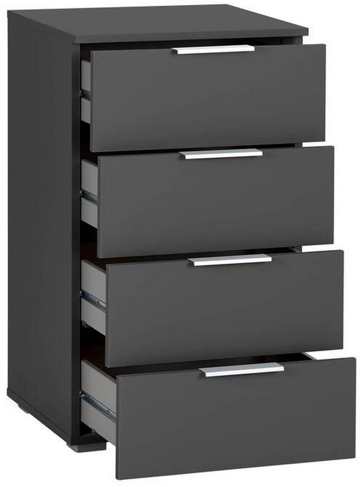 Noćni Ormarić Alabama - siva/boje aluminija, Moderno, drvni materijal (47/81/42cm) - Modern Living