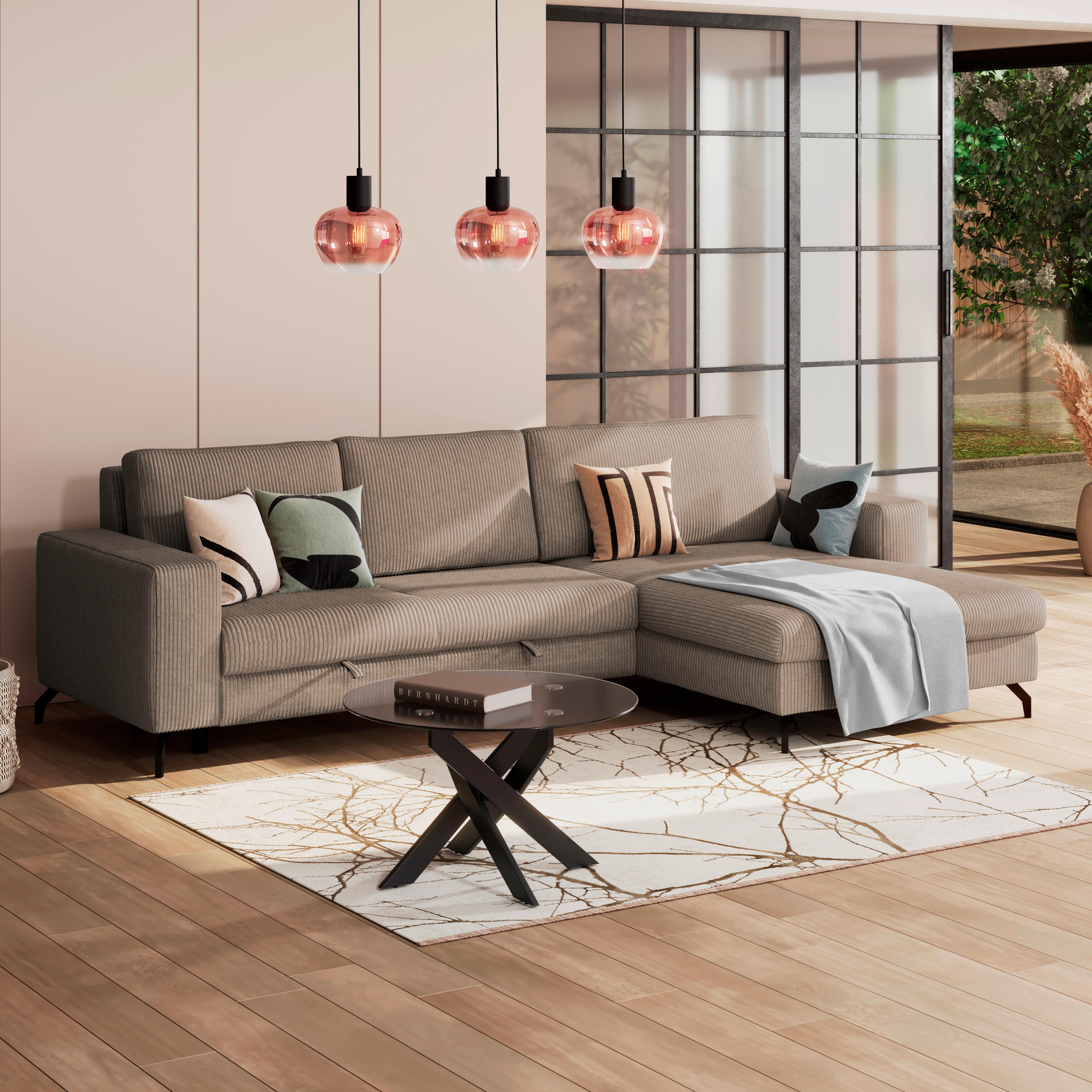 Kutna Garnitura Cloud - bež, Trend, tekstil (290/178cm) - Modern Living