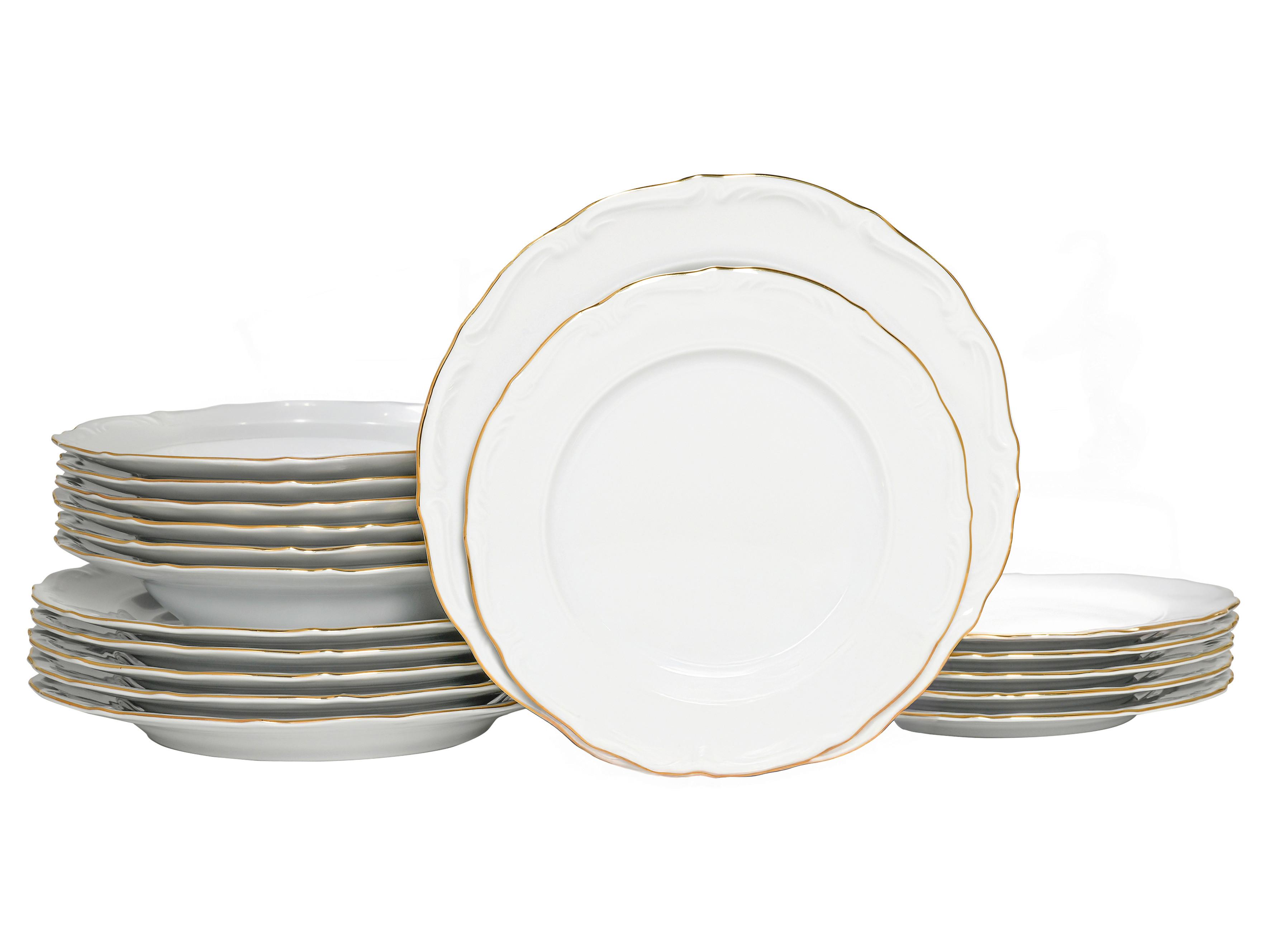 Jedilni Servis Maria Theresia Gold, 18-Delni - zlate barve/bela, Basics, keramika - Creatable
