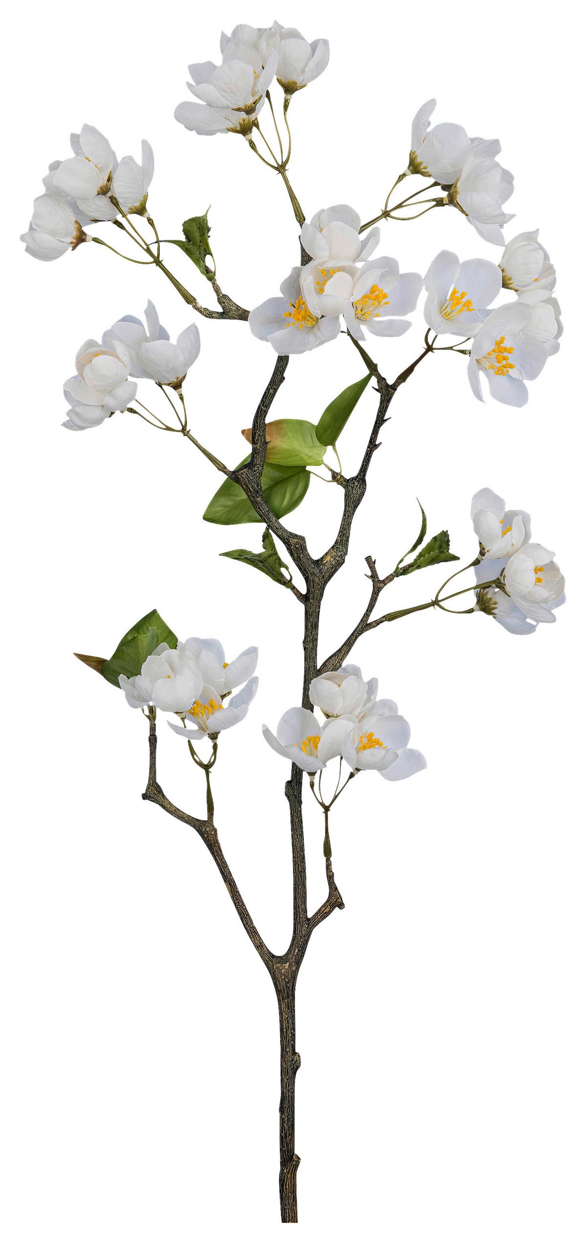 Apfelblüte Apfelblütenzweig Weiß ca. 83cm - Weiß/Grün, Basics, Kunststoff/Textil (83cm) - Mömax