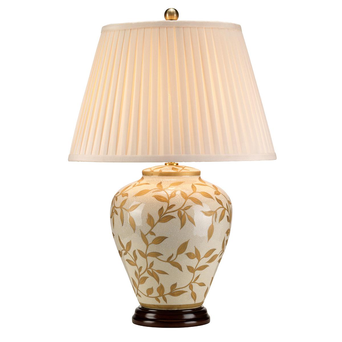 Asztali Lámpa Leaves-Br-Gl-Tl - barna/aranyszínű, Konventionell, kerámia (41/62cm) - Elstead Lighting