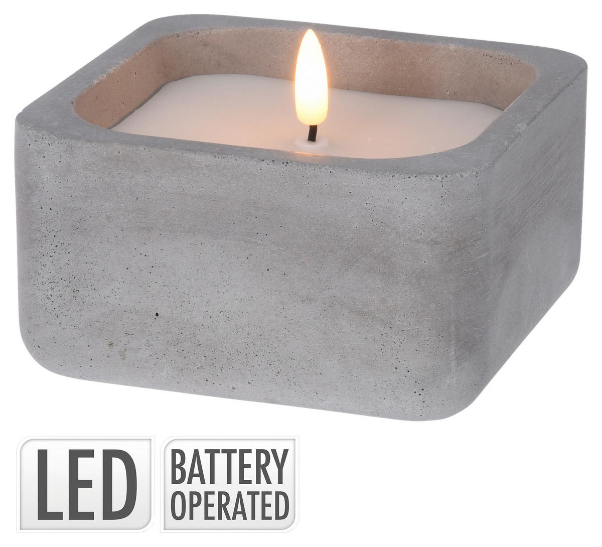 Led Gyertya Thea - világosszürke/fehér, Basics, természetes anyagok (12/6.5/12cm) - Modern Living