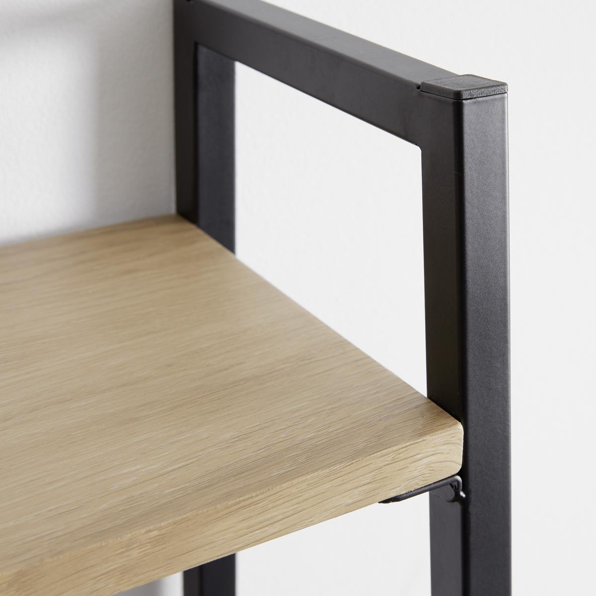 Standregal Giorgia ca. 60x148 cm Naturfarben/Schwarz MDF - Schwarz/Naturfarben, MODERN, Holz/Metall (60/148/32cm) - Bessagi Home
