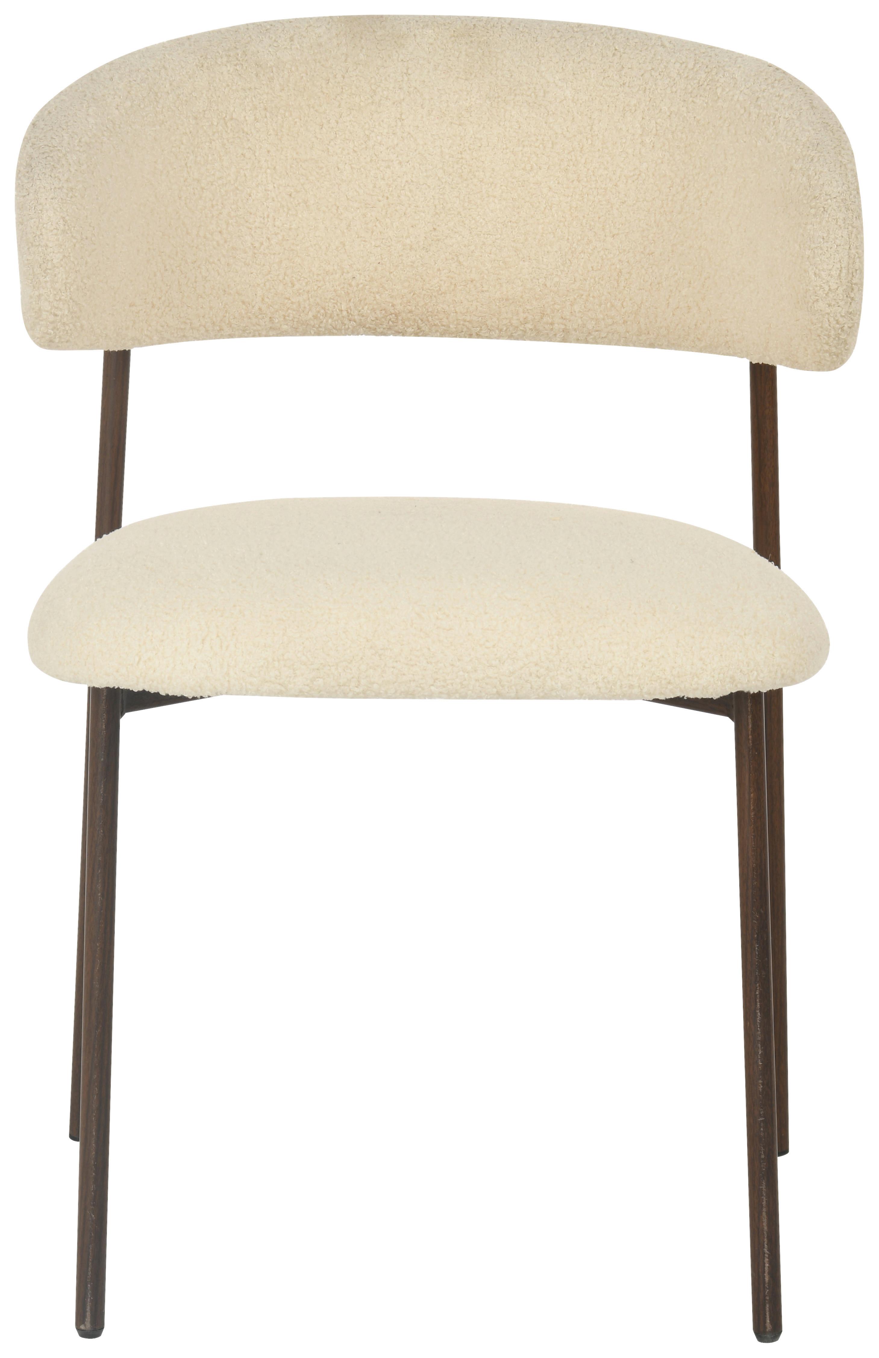 KRZESŁO PESARO - biały/kolor orzecha włoskiego, Modern, metal/drewno (55/78/58cm) - MID.YOU