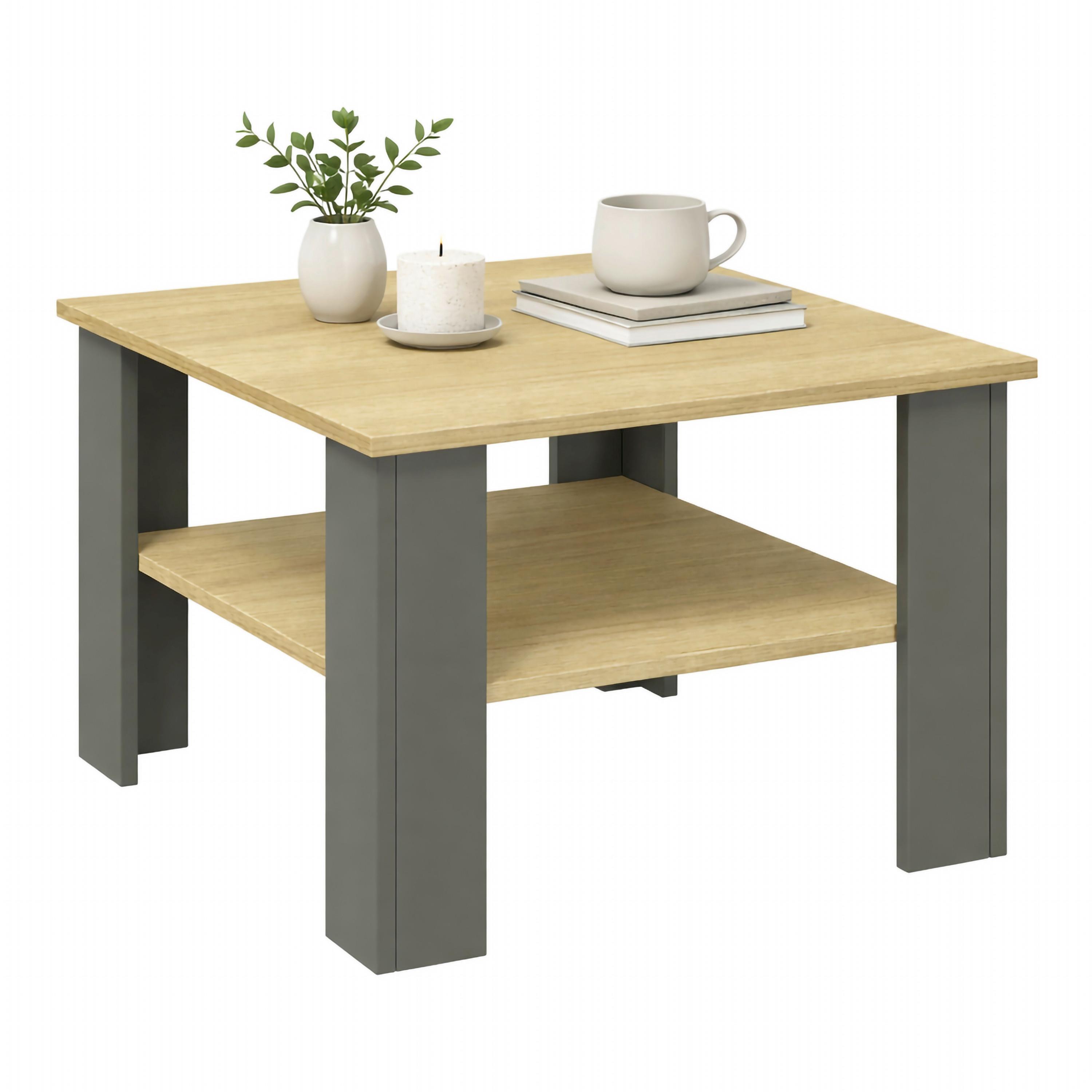 Couchtisch Disalo - Honigeiche/Anthrazit, Design, Holzwerkstoff (55/55/44cm) - Livetastic